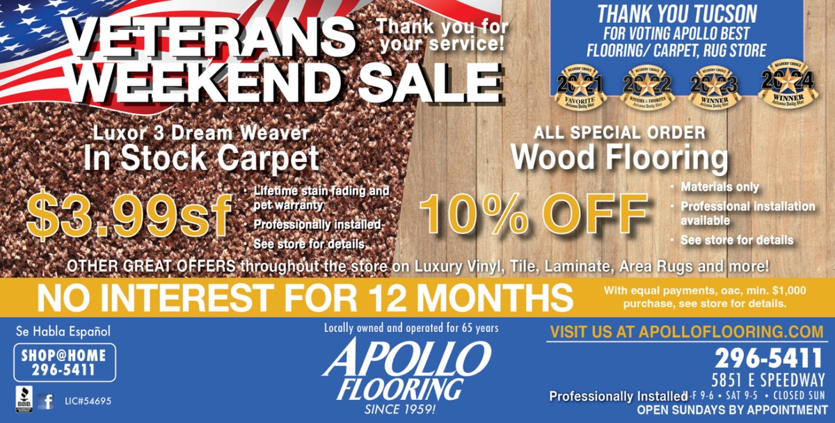 Apollo Flooring Veterans Weekend Sale